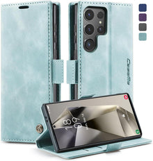 Handyhülle Samsung Galaxy S24 Ultra 5G Leder Klapphülle Magnet