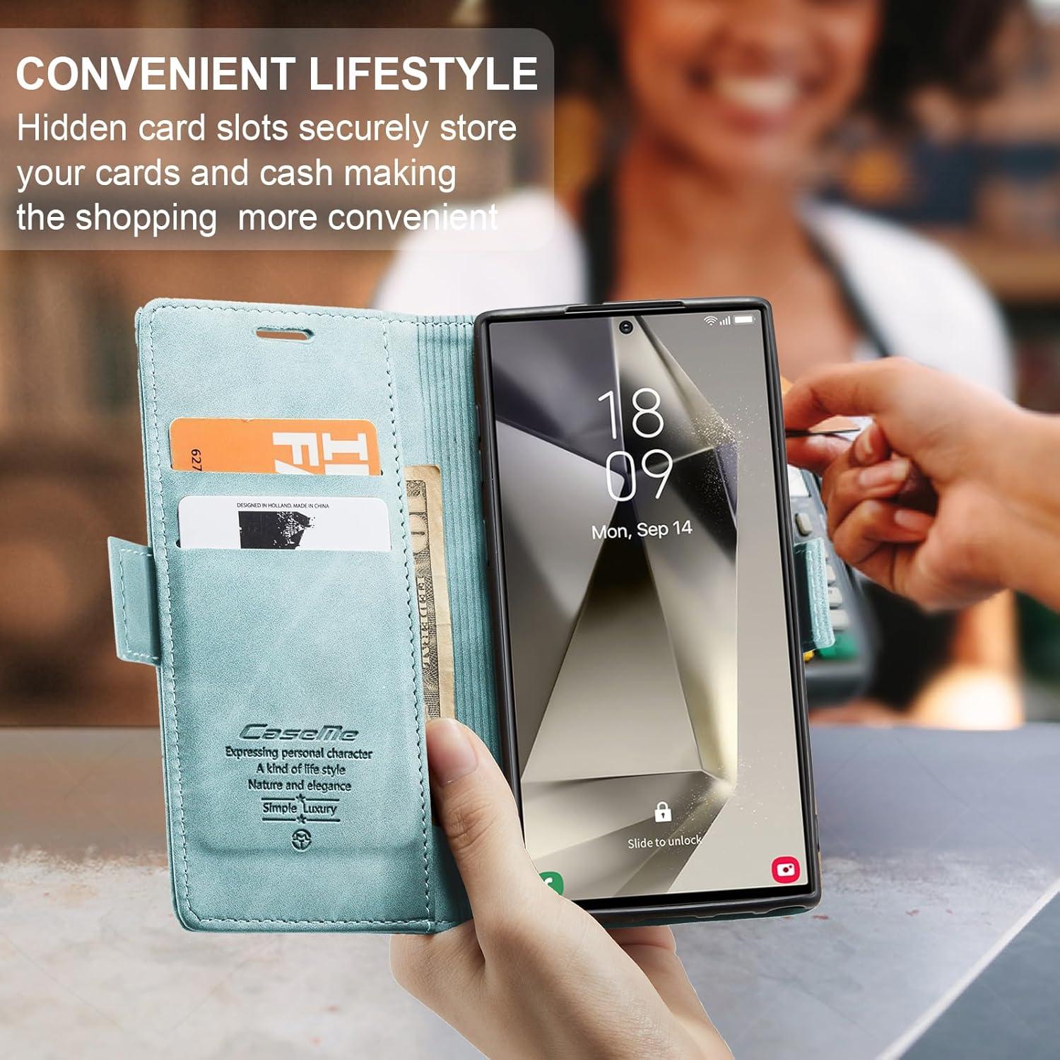 Handyhülle Samsung Galaxy S24 Ultra 5G Leder Klapphülle Magnet