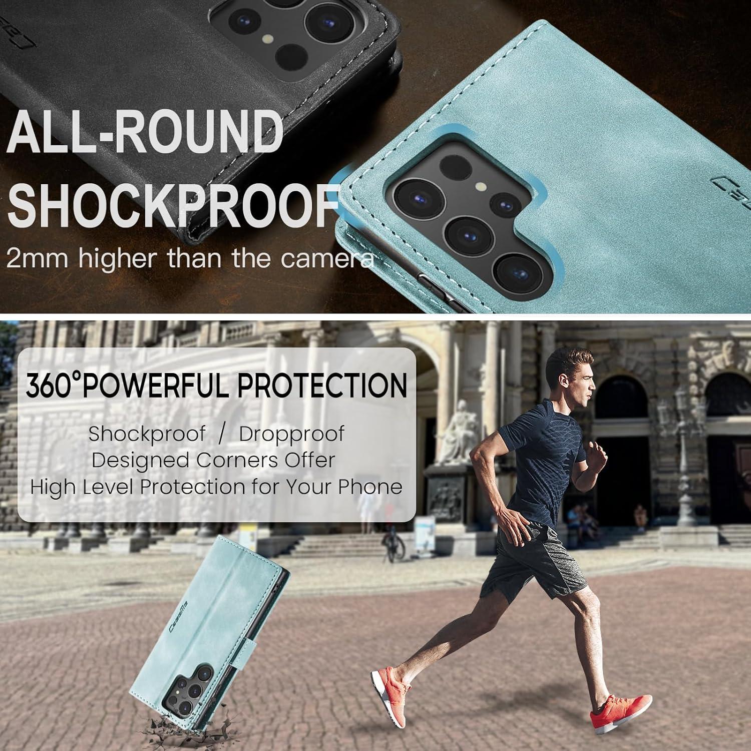 Samsung Galaxy S24 Ultra 5G Hülle Leder Klappbar Tasche Magnet Standfunktion
