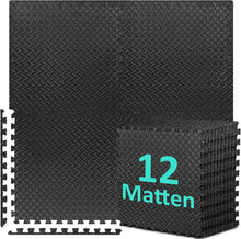 Fitness Puzzlematte Set 12er Pack 10mm, rutschfeste Gymnastikmatte