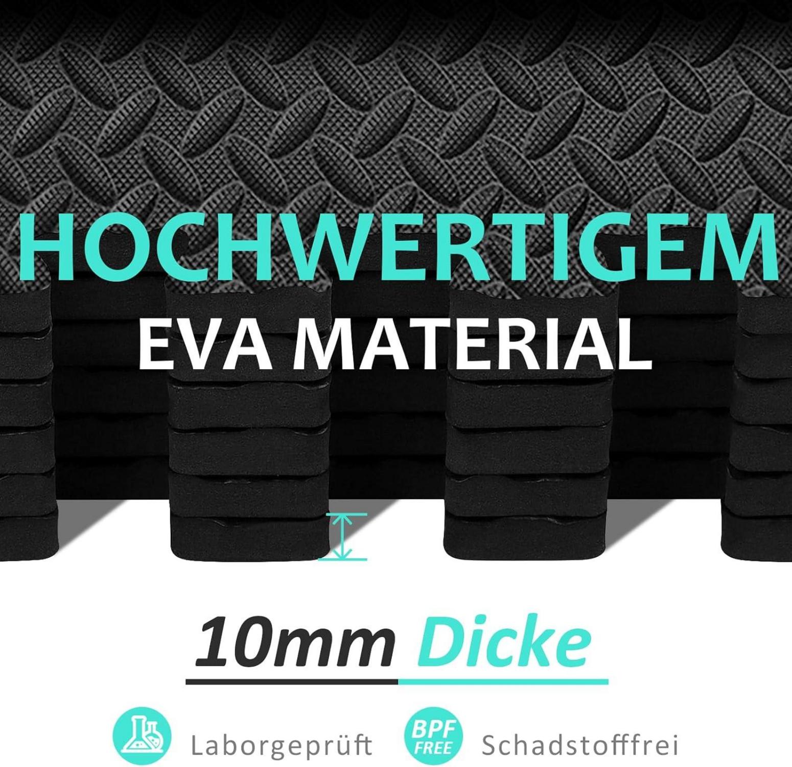 Bodenschutzmatte Fitness Set 12er Puzzlematten 61x61cm EVA