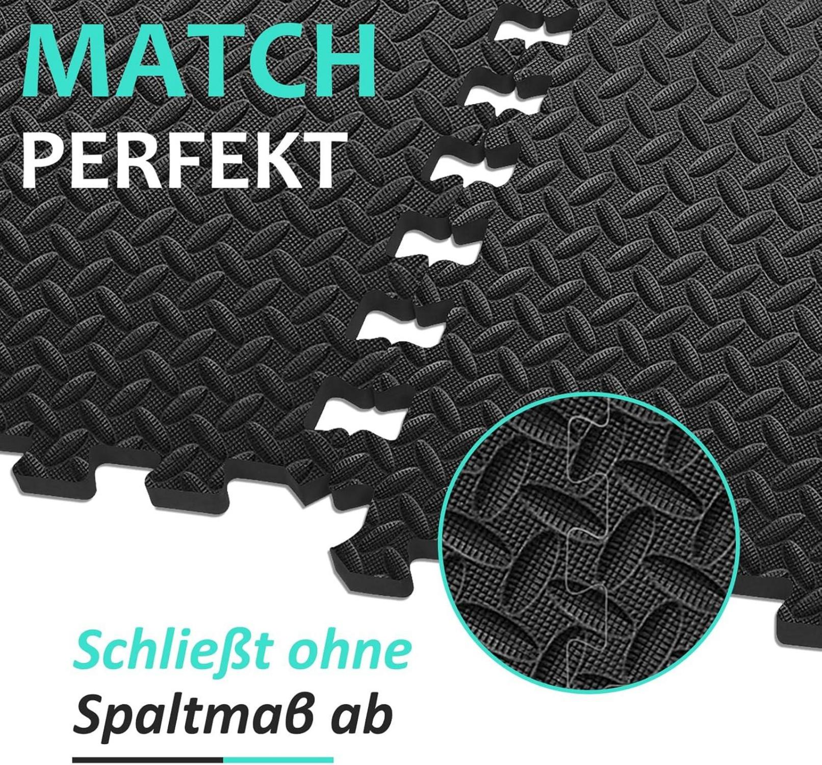 Fitness Puzzlematte Set 12er Pack 10mm, rutschfeste Gymnastikmatte