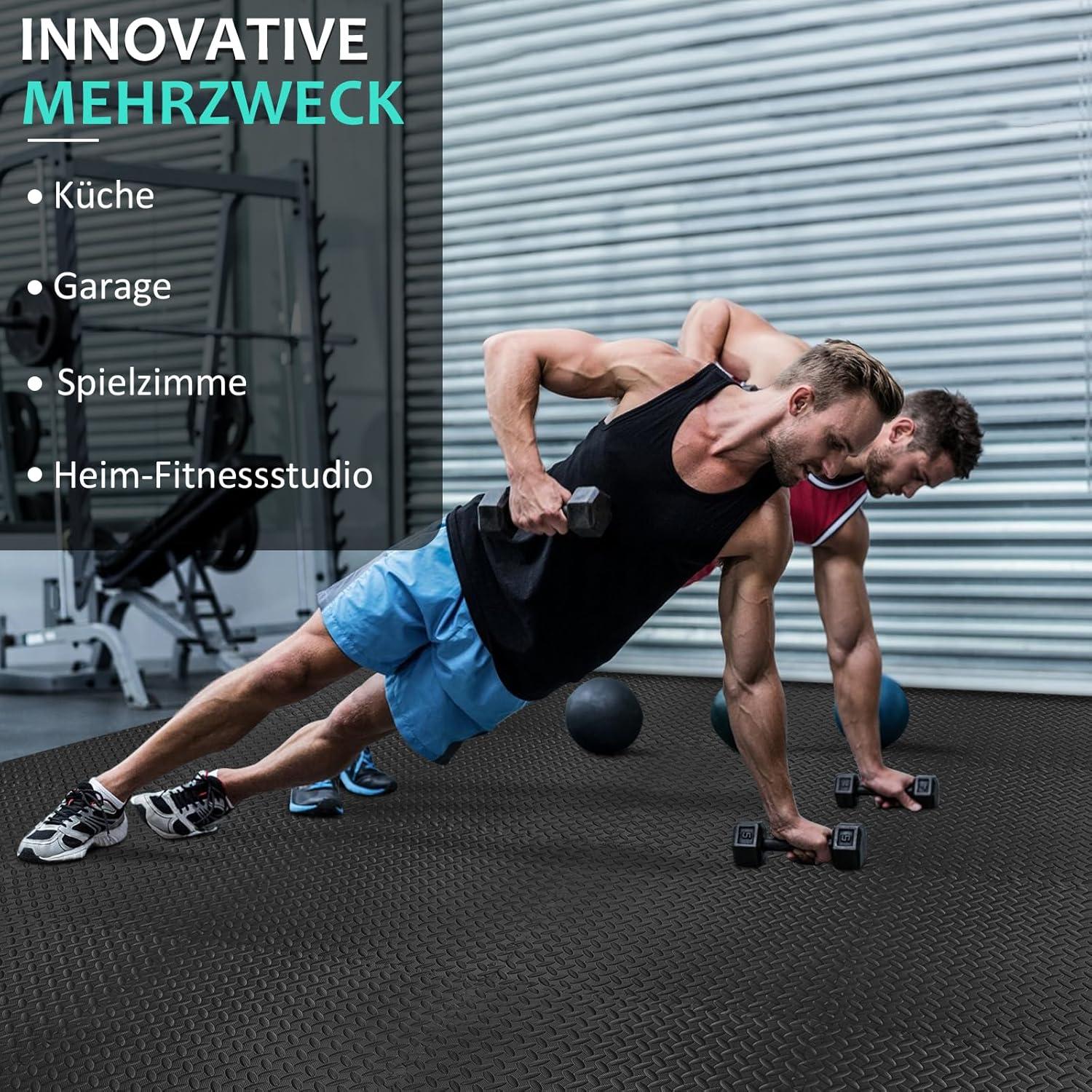 Fitness Bodenschutzmatten-Set 12/24/48 Puzzlematten 10mm Fitnessmatte