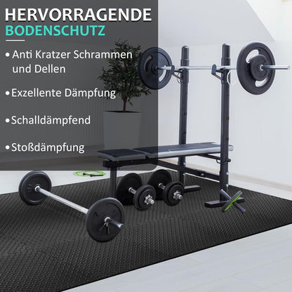 Fitness Bodenschutzmatte 61x61cm Puzzlematte 10mm Dicke