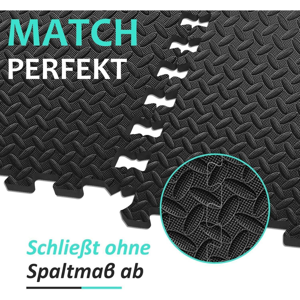 Fitness Bodenschutzmatte 61x61cm Puzzlematte 10mm Dicke Rutschfest