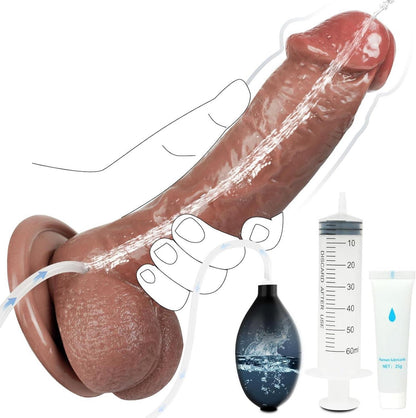 18cm Kleiner Penis Dildo mit Spritzfunktion und Saugnapf