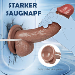 18cm Kleiner Penis Dildo mit Spritzfunktion und Saugnapf