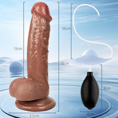 Realistischer Spritzdildo mit Saugnapf, Analdildo 18cm, Wassersprühfunktion