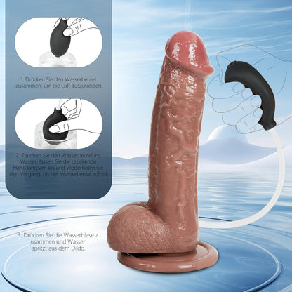 Realistischer Kleiner Penis Dildo mit Spritzfunktion und Saugnapf