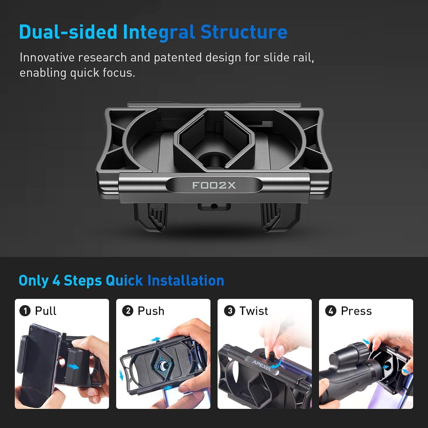 Universal Handyadapter mit Fernauslöser und 360° Drehung - Kompatibel