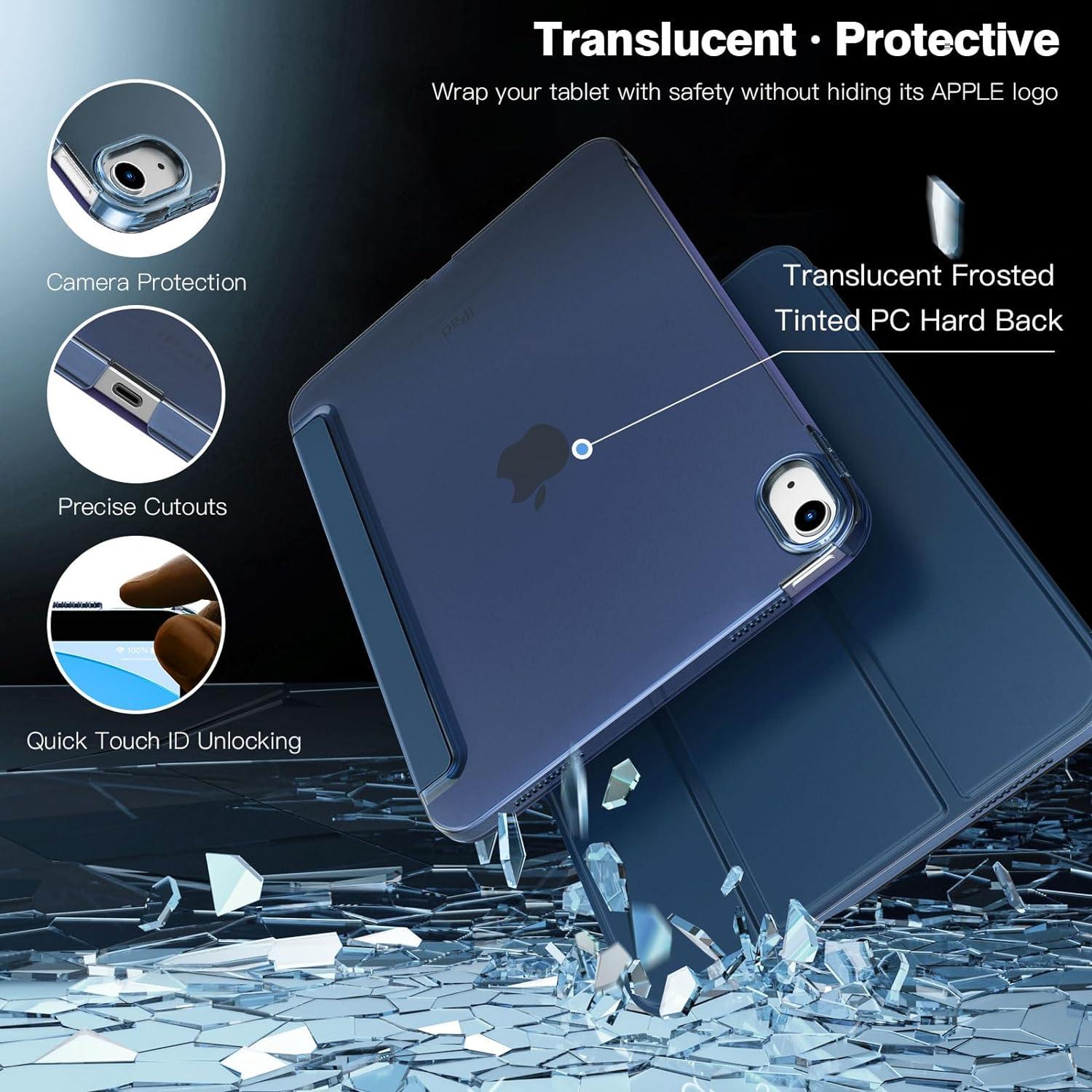 TiMOVO iPad 10.9 Hülle Smart Case Cover Dunkles Meerblau