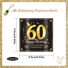 Flaschenetikett 60. Geburtstag Schleife Windlicht Set