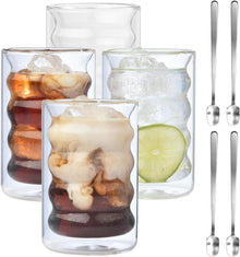 Doppelwandige Latte Macchiato Gläser Borosilikatglas 4er Set 350ml