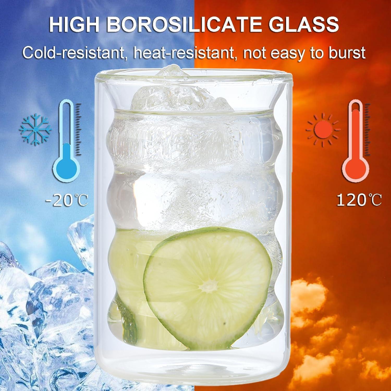 Doppelwandige Latte Macchiato Gläser Borosilikatglas 4er Set 350ml