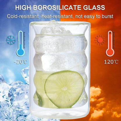 Doppelwandige Latte Macchiato Gläser Borosilikatglas 4er Set 350ml