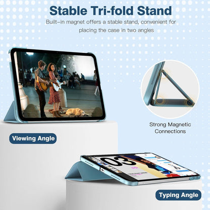iPad 10.9 2022 Hülle Schlank Smart Case Cover Transluzent Blau