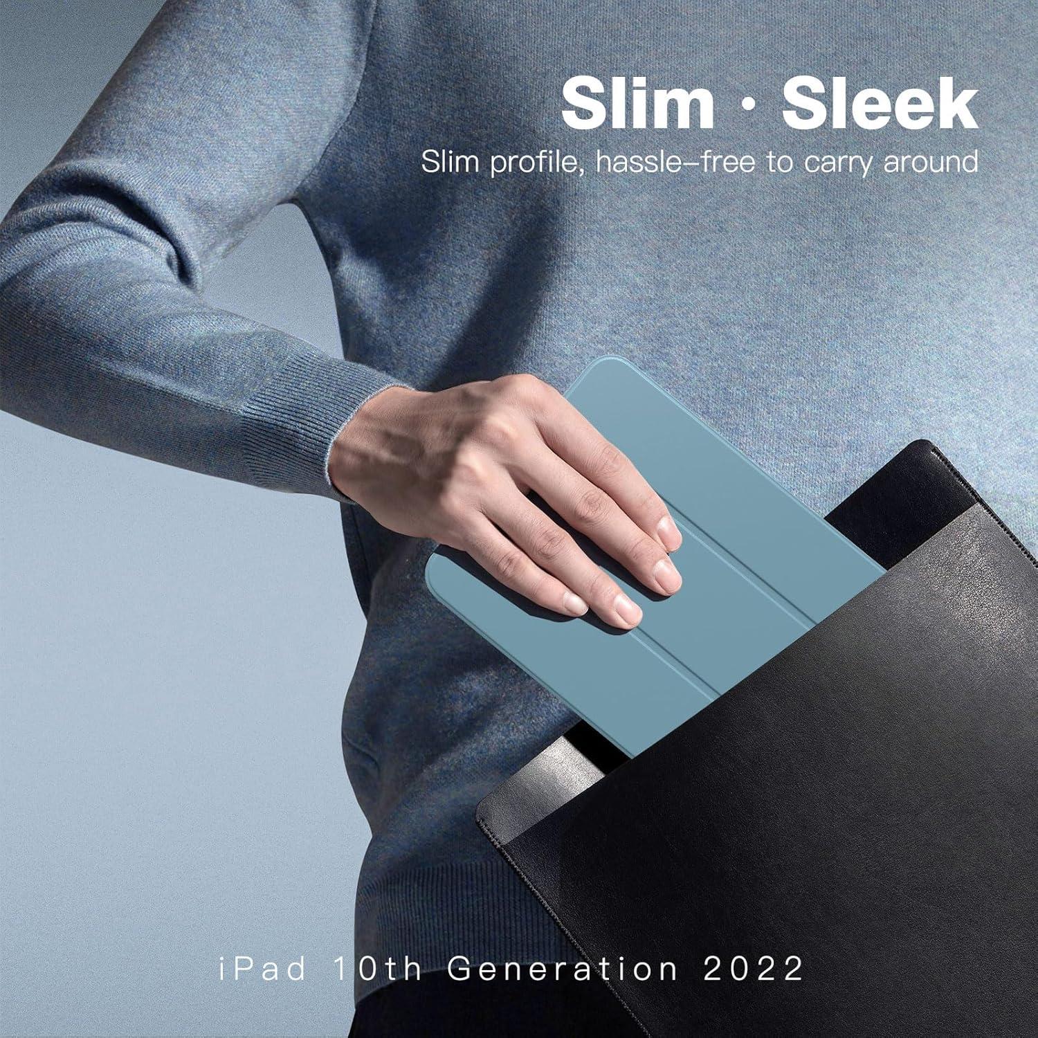 iPad 10.9 2022 Hülle Schlank Smart Case Cover Transluzent Blau