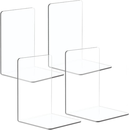 Qualsen Acryl Buchstütze Transparent Bücherhalter 18x12x12CM