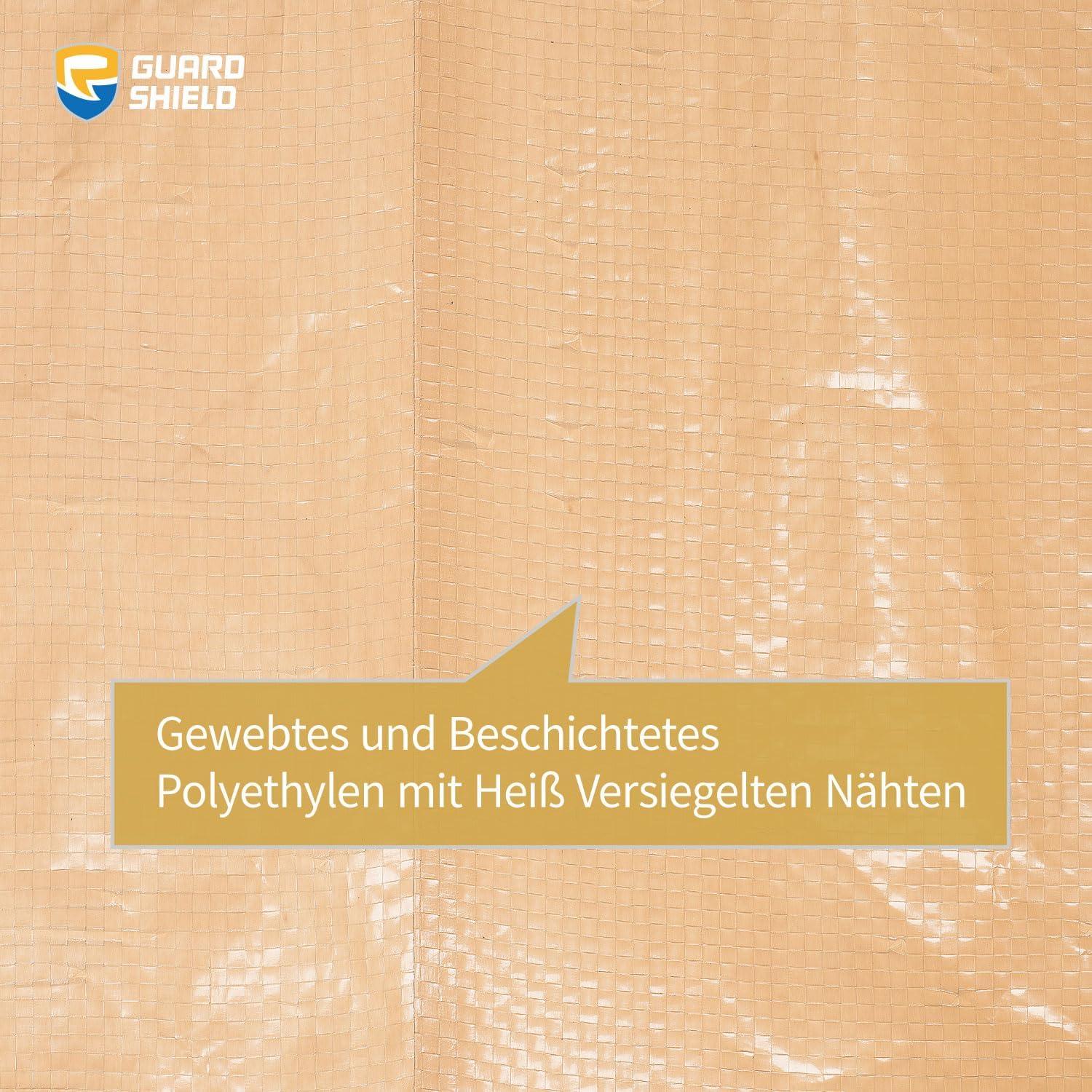 Abdeckplane 4x6m Wasserdicht Beige/Khaki Multifunktional 120g/m² UV-stabilisiert