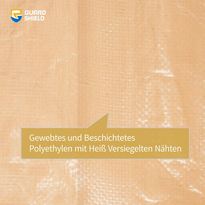 Abdeckplane 4x6m Wasserdicht Beige/Khaki Multifunktional 120g/m² UV-stabilisiert