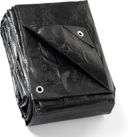 Abdeckplane Wasserdicht 120g/㎡ Schwarz 4m x 5m GUARD SHIELD