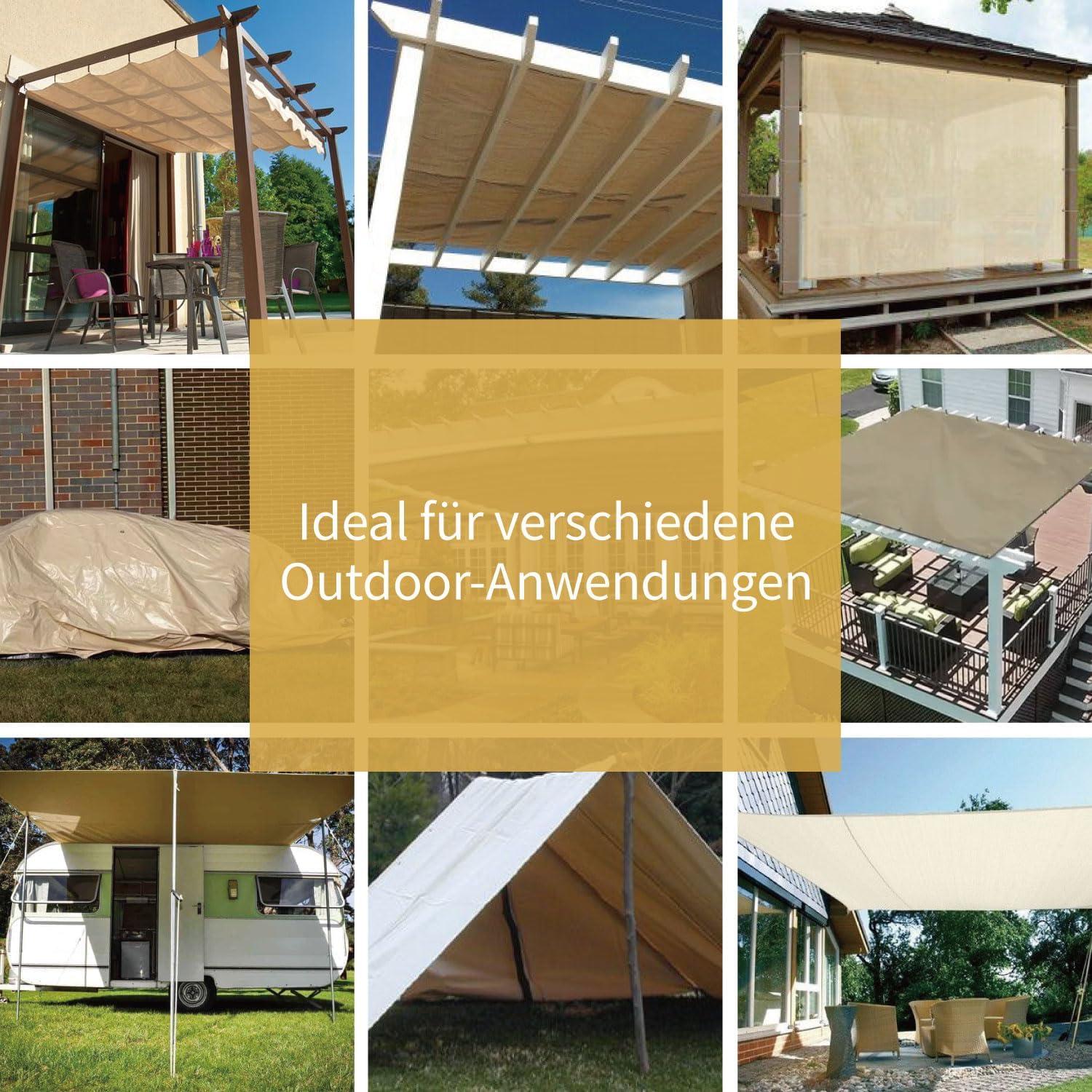 Abdeckplane Wasserdicht 4m x 5m Beige Multifunktionale Polyester-Plane