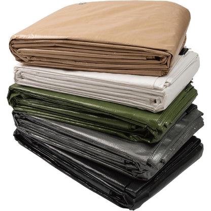 Wasserdichte Abdeckplane 6x10m Beige/Khaki mit Ösen