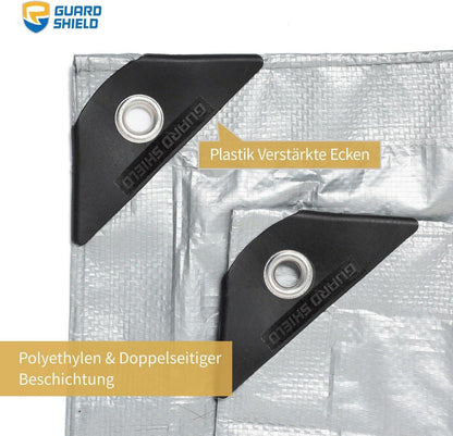 GUARD SHIELD Abdeckplane 3m x 3m Wasserdicht Silberfarben