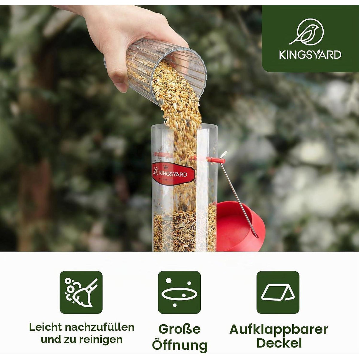 Vogelfutterstation mit 6 Stangen – Futterhaus für Wildvögel