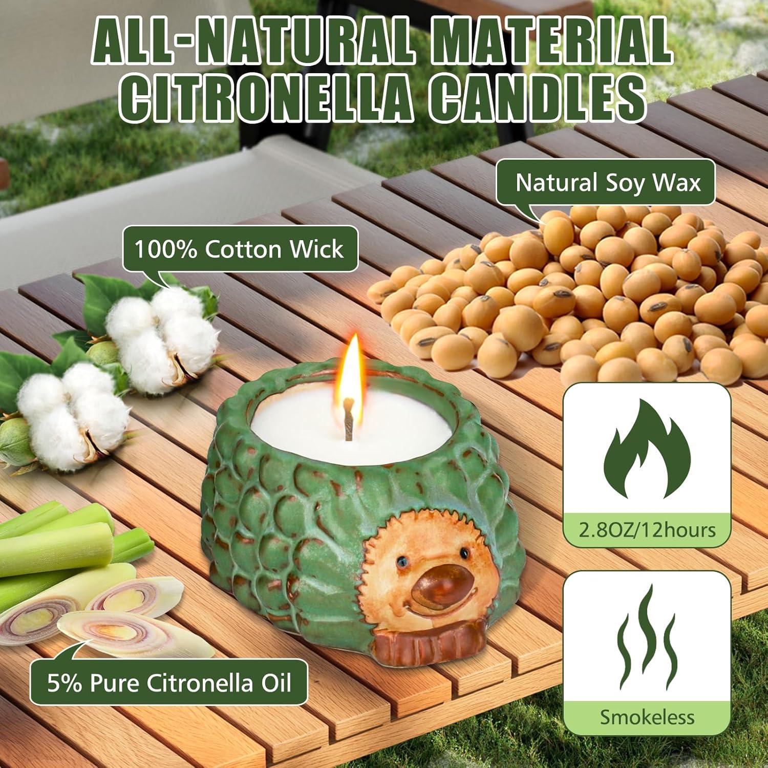 Citronella Kerze Outdoor - 2 Stücke Camping Sojawachs Kerzen - Geschenk für Frauen - Perfekt für Camping, Grillen, Picknicks