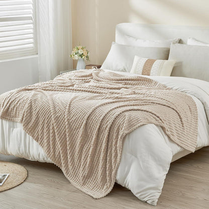 Bettdecke Kuscheldecke Flauschig 150 x 200 cm Beige