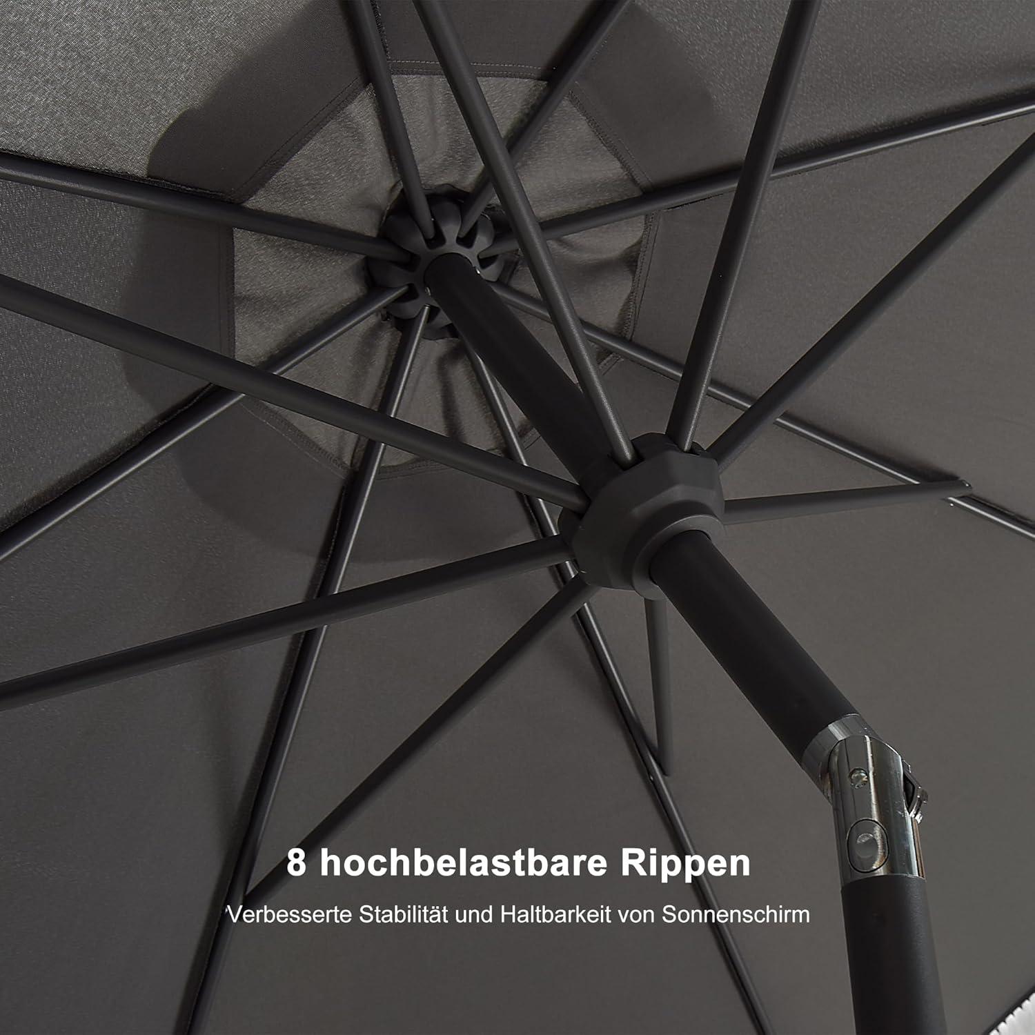 Sonnenschirm 270 cm Rund mit