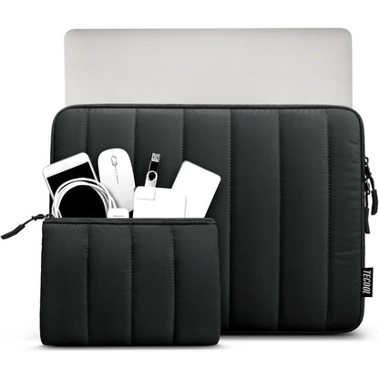 Laptoptasche 14 Zoll, spritzwassergeschützt, mit Zubehörtasche, Schwarz