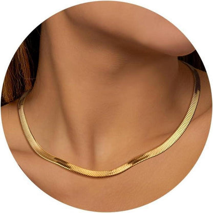 Vergoldete Schlangenkette Damen 14K Edelstahl, verstellbar