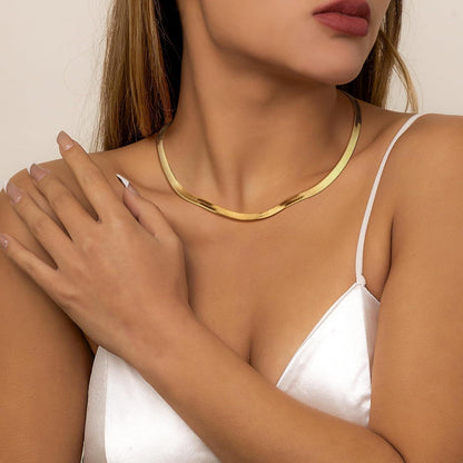 Vergoldete Schlangenkette Damen 14K Edelstahl, verstellbar