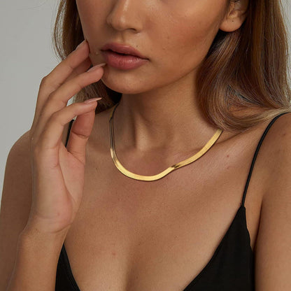 Vergoldete Schlangenkette Damen 14K Edelstahl, verstellbar
