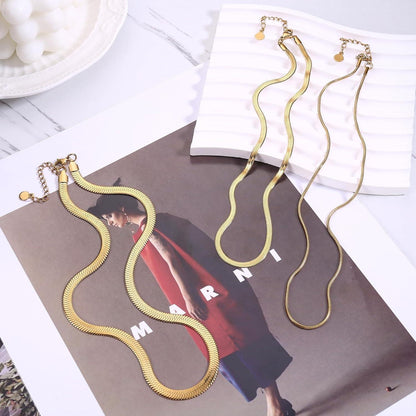 Vergoldete Schlangenkette Damen 14K Edelstahl, verstellbar