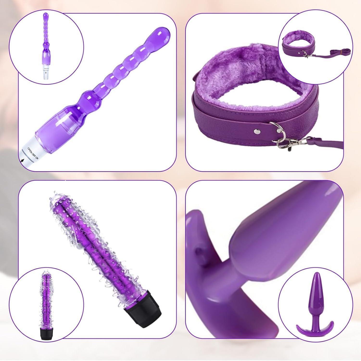 MEYDLL Bondage Set 15-teilig Fesseln Sex BDSM Handschellen Augenbinde Analplug erotisches Spielzeug