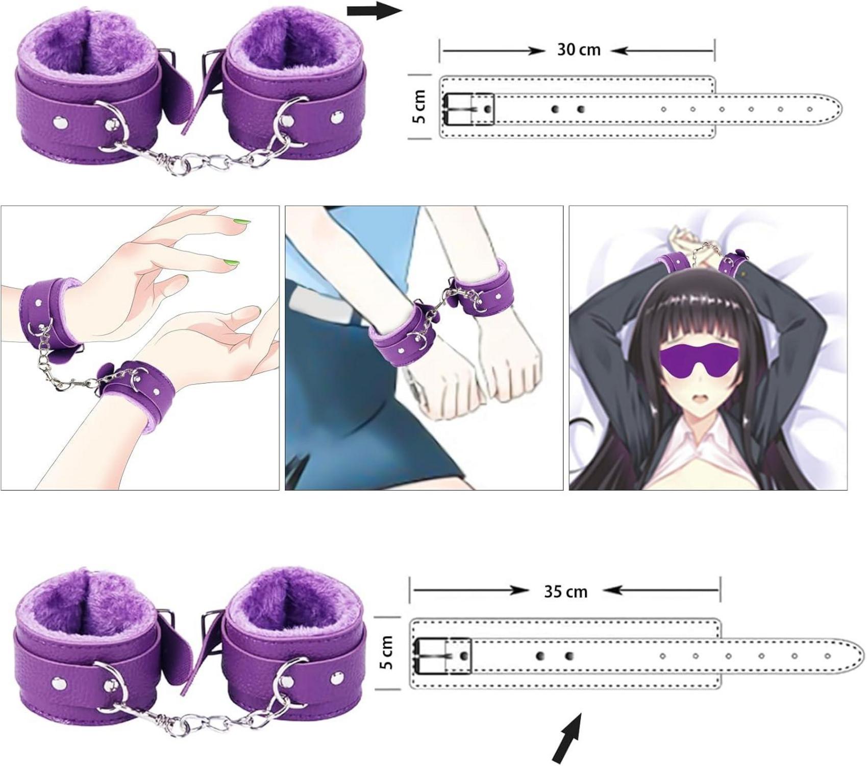 Bondage Set BDSM Sexspielzeug Fesselset 15-teilig Erotik Schwarz