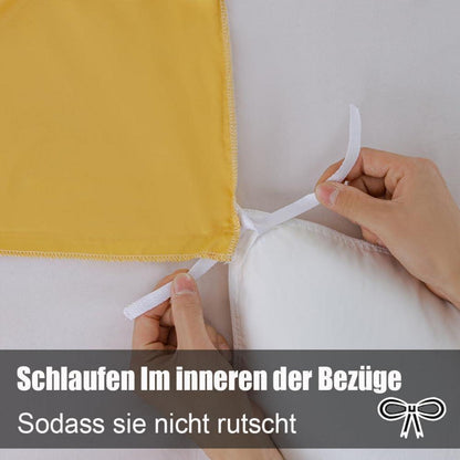 Soifox Gelbe Mikrofaser Bettwäsche Set 200x220cm mit Kissenbezug 80x80cm