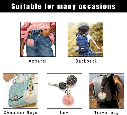 Kaninchenfellball Schlüsselanhänger 2er-Pack Plüsch Flauschig Niedlich