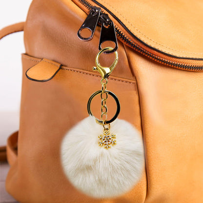 2er-Pack Kaninchenfellball Plüsch-Schlüsselanhänger, Niedlich Weich