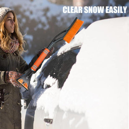 Auto Eiskratzer Schnee Besen 2in1 Abnehmbarer Eisschaber Orange