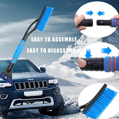 2in1 Auto Eiskratzer mit Besen langlebig | Eisschaber & Scheibenkratzer | Blau