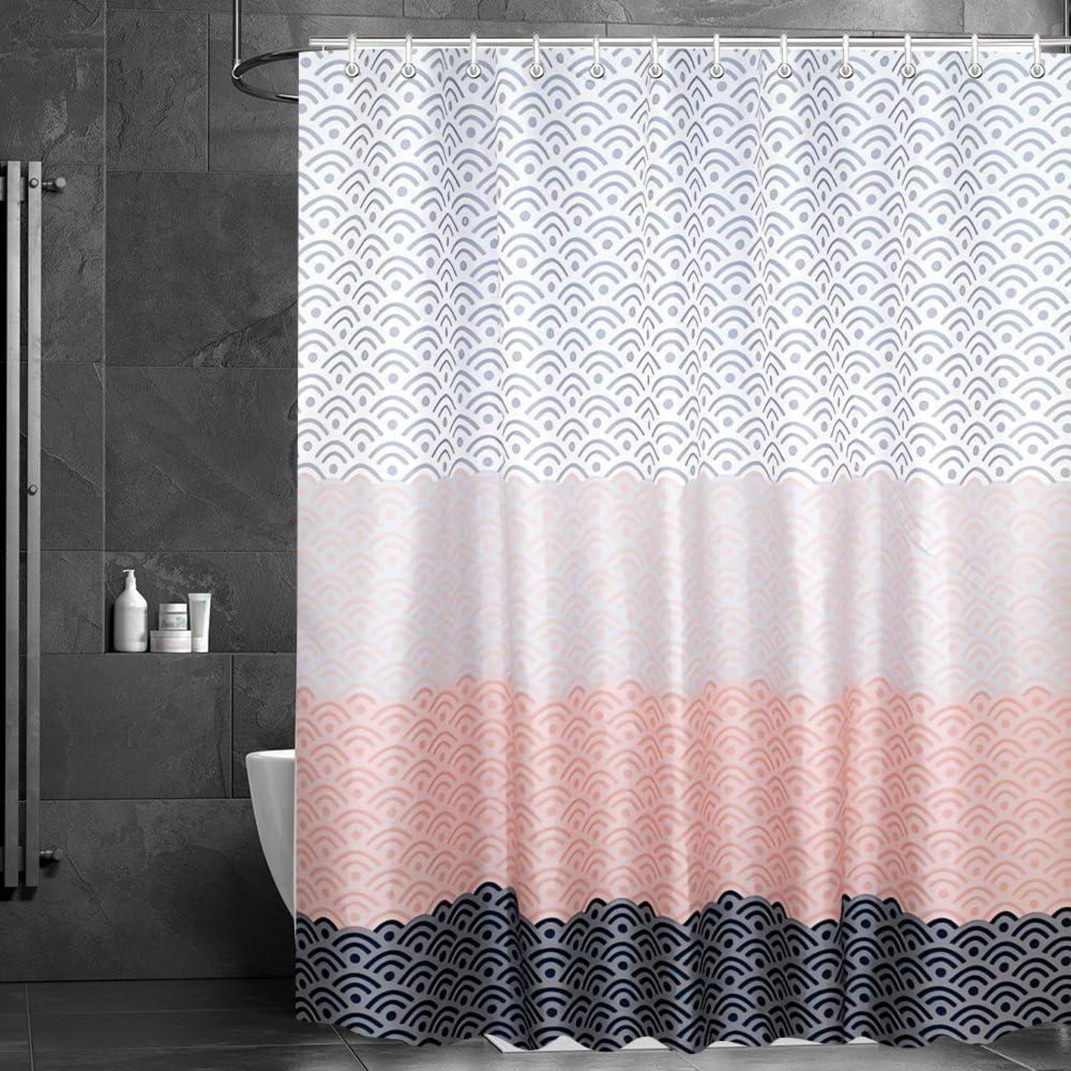 Duschvorhang Blume Textil Antischimmel Wasserdicht 180x100cm