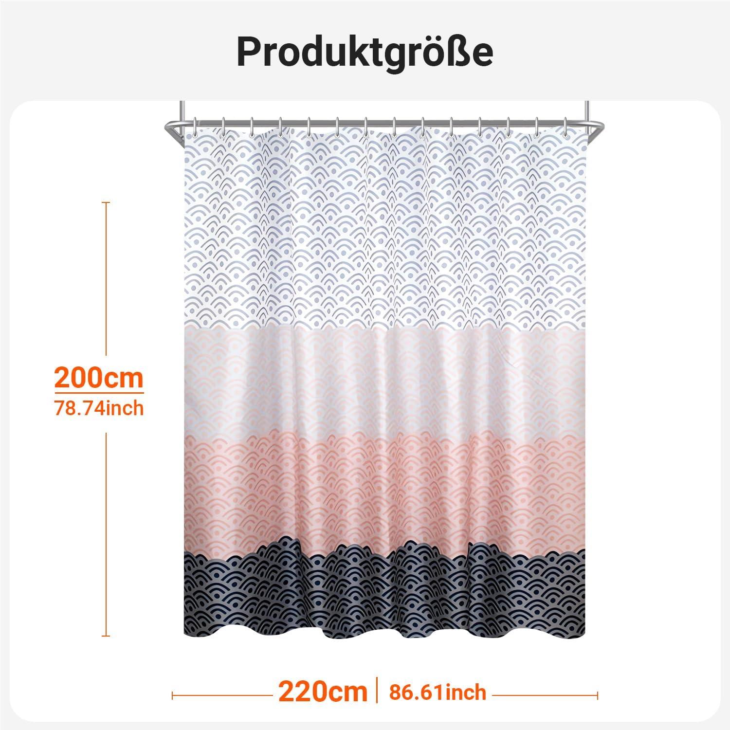 Duschvorhang Blume 220x200cm Wasserdicht Antischimmel Polyester_Stoff