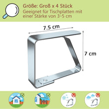 Große Tischtuchklammern Edelstahl für 3-5 cm Tischplatten (4 Stück)