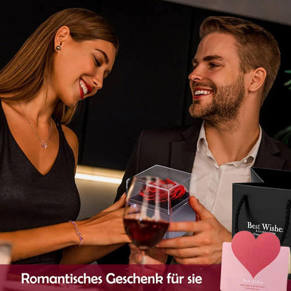 Ewige Rose Geschenkbox Rot - Romantische Konservierte Rose für Frauen, Muttertag, Valentinstag