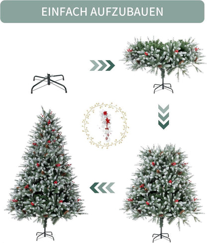 Künstlicher Weihnachtsbaum 150 cm mit Schneetannenzapfen und