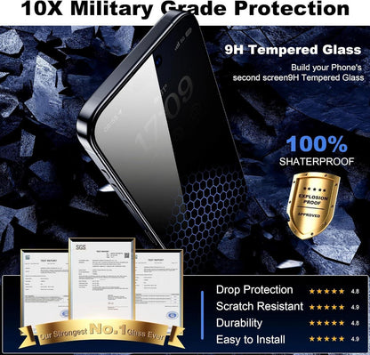 Sichtschutz Panzerfolie 28° Privacy iPhone 16 Plus 15 Plus 2 Stück